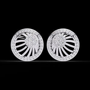 10K 14K แข็งทองกลมเพชรโมอิสห่วงต่างหูสกรูกลับห้องปฏิบัติการเพชร Halo ต่างหู CVD Diamond - Product Image 3