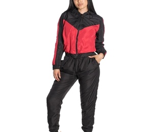 Traje cortavientos de manga larga a la moda de talla grande, conjuntos de Jogger de 2 piezas, conjunto cortavientos para mujer a la venta, ropa de calle de alta calidad - Product Image 1