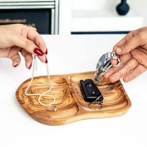 Plateau à bijoux en bois avec finition polie, fait à la main, décoratif, en provenance d'Inde - Product Image 2