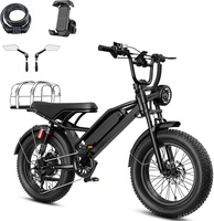 Sepeda Listrik YR20-Pro, Jarak Tempuh Maksimal 80-90 Mil & Kecepatan 32-38 MPH, Ban Tebal |   Daya Puncak 3000W, Sepeda Listrik Baterai 48/52V 20AH, 5 Mode Berkendara, Sepeda Ganda