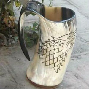 Nouveau design écologique de tasse Viking en corne de buffle avec support design de luxe lavable au lave-vaisselle pour les mariages, les maisons et les hôtels en Inde - Product Image 3