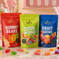 Nouveaux sacs personnalisés pour bonbons, sachets refermables de qualité alimentaire, pochettes en aluminium Mylar avec fenêtre