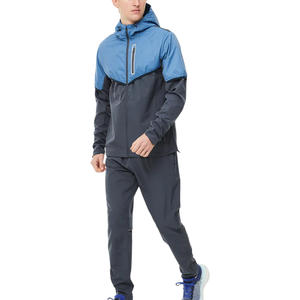 Traje cortavientos para hombre con opciones de impresión personalizadas Conjunto cómodo de dos piezas para deportes al aire libre Gimnasio Entrenamiento y viajes - Product Image 1