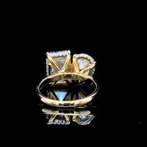 Bague en diamant de laboratoire taille poire émeraude radiante de qualité supérieure, or massif 14 carats, finition polie haute brillance, bijou chef-d'œuvre - Product Image 6