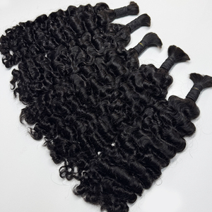 No Weft Curly Bulk Human Hair Natural Color Soft Full Ends For Boho <b>Braids</b> <b>Wig</b> Making And Hair Vendors - Product Image 4