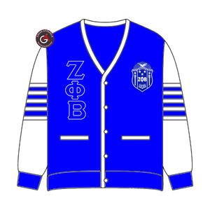 Zeta Phi Beta Finer Embroidery Women Acrylic Cardigans | ZOB Sorority Embroidered Ladies Custom Style Cardigan <b>Sweater</b> - Product Image 1
