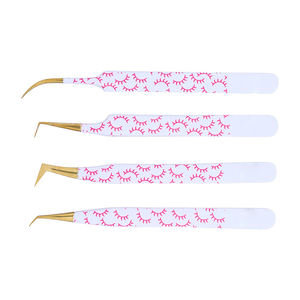 High Quality <b>Eyelash</b> Extension Tweezers Set 4 Pieces <b>Magnet</b> Kit Paper Coated <b>Eyelash</b> Tweezers Kit For Beauty - Product Image 3
