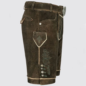 High Street Style Hommes Authentique Bavarois Lederhosen Broderie Personnalisée & OEM Disponible Motif Solide Oktoberfest Short En Cuir - Product Image 3
