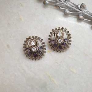 Purple Stone Moissanite <b>Fashion</b> <b>Earrings</b> - Product Image 1
