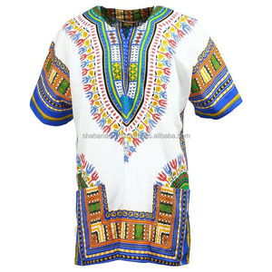 Belle impression africaine Dashiki chemises indien en gros africain Dashiki chemise haut hommes chemises d'été en couleur différente - Product Image 5