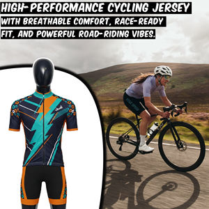 Ropa de Ciclismo Personalizada, Uniforme de Ciclismo Colorido, Ropa de Ciclismo para Hombre, Conjunto de Maillot de Ciclismo de Manga Corta - Product Image 4