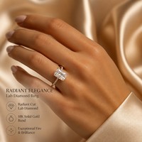 18K Weißgold Labor-Gezüchteter Diamant Smaragdschliff Eternity Ring Fassung-Set IGI-Zertifiziert Breiter Ring für Damen Party