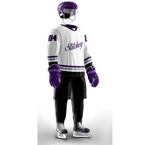 ชุดเครื่องแบบทีมฮ็อกกี้น้ำแข็งเซตเสื้อเจอร์ซีย์กางเกงพิมพ์ลายหมายเลขปักตามสั่ง - Product Image 5
