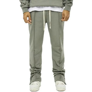 100% algodón personalizado caído hombro Sudadera con capucha apilado pantalón pesado Jogger conjunto canguro bolsillos hombres de gran tamaño de talla grande - Product Image 5
