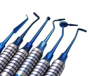 Juego de espátula de relleno de resina compuesta Dental chapada en titanio, 6 uds., fuente de alimentación Manual, instrumentos quirúrgicos, relleno de resina - Product Image 1