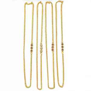 Collar de Moda para Mujer con Cadena Mopu Chapada en Oro Micro de 14K, 18K y 24K con Piedras de Circonita Cúbica, Venta al por Mayor - Product Image 2