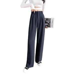 กางเกงขาตรงเอวสูงของผู้หญิงแนวลำลองผ้าใยสังเคราะห์ระดับพรีเมี่ยมของ Nova ระบายอากาศได้ดีแห้งเร็วเงามันเงาด้านข้าง - Product Image 1