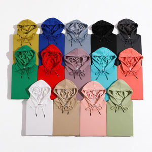 Jersey con capucha de lana de algodón tipo sarga 280g Chaqueta de suéter gruesa con diseño de hombro suelto para hombres y mujeres. - Product Image 3