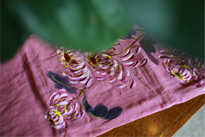 Elegante 100% ramio orgánico pintado a mano bordado Floral hermosa bufanda étnica cuadrada para mujer bufanda de longitud cuadrada hecha a mano - Product Image 3