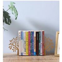 Porte-livres vertical décoratif en métal noir rustique pour la maison et le bureau