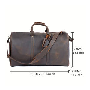 Sacs de voyage personnalisés en cuir sac de sport de plein air nouveau style décontracté imperméable avec couleur unique en cuir véritable - Product Image 5