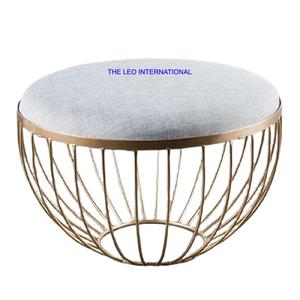 Table basse ronde de rangement rose, meuble tufté, pouf, table basse - Product Image 4