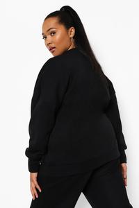 Huzaifa produits nouveau sweat-shirt surdimensionné grande taille pour femme pull col rond à capuche basique uni blanc avec techniques lavées - Product Image 2