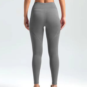 Mallas de entrenamiento suave para levantamiento de glúteos para mujer, pantalones deportivos para correr con logotipo personalizado, mallas de gimnasio de cintura alta con bolsillo lateral para mujer, Fitness - Product Image 3