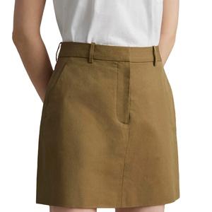 Jupe courte moulante unie à taille basse pour femme, style crayon, coupe ajustée - Product Image 1