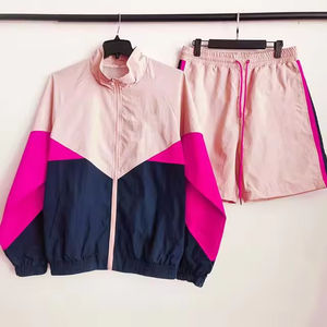 ชุดเซ็ตเสื้อแจ็คเก็ตกันลมแบบสั้นสำหรับผู้ชาย มีซิป ซับในตาข่ายสะท้อนแสง กางเกงขาสั้นแบบจ็อกเกอร์ สีเรน น้ำหนักเบา ผลิตจากไนลอน - Product Image 2