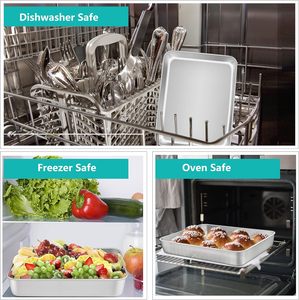 Top Premium Acier Inoxydable Rectangle Four Plateau Pan pour Cuisson Rôtir Cuisson Servir-Outil De Cuisine en Vente - Product Image 6