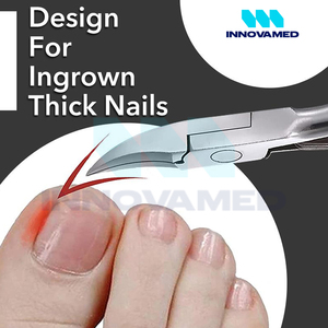 Kit de soins des pieds en acier inoxydable incurvé, robuste, pour podologie, coupe-ongles incarnés, coupe-ongles épais et large - Product Image 3