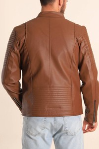 OEM marrón y negro de color de la motocicleta y la chaqueta de cuero de la moto para los hombres - Product Image 5