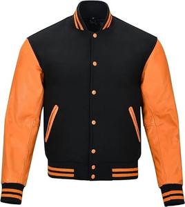 Veste de baseball varsity avec logo personnalisé, manches en cuir PU, bomber en laine, veste de lettreman OEM pour hommes et femmes - Product Image 1