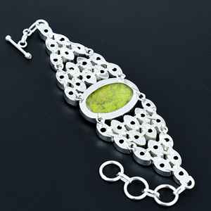 Pulsera Stichtite Natural con piedra natal de Peridoto, piedra preciosa hecha a mano, pulsera de plata de ley 925, pulsera hecha a mano para regalos - Product Image 2