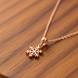 Collar Simple de Plata de Ley 925 para Uso Diario, Colgante de Copo de Nieve Vermeil, Cadena Alta Chapada en Oro Rosa, Collares de Cadenas Finas - Product Image 4