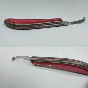 Couteau à sabots incurvé de qualité supérieure pour gaucher avec manche coloré – Outils vétérinaires et de maréchal-ferrant – Promotion 2025 - Product Image 2