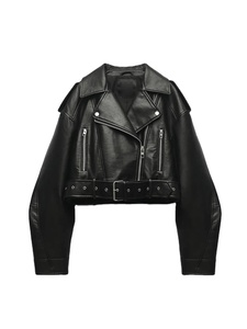 Chaqueta de Cuero Personalizada Premium para Mujer, Chaqueta de Motociclista Negra, Chaqueta de Cuero Genuino Resistente, Ropa Urbana, Venta al Por Mayor de Fábrica - Product Image 5
