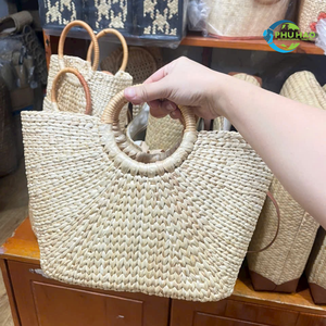 Multi-Purpose BAMBOO <b>HANDBAG</b> Natural Woven Bamboo Basket <b>for</b> <b>Storage</b>, Decoration, and Gifts Trendy Eco-Friendly Design <b>for</b> Women - Product Image 3