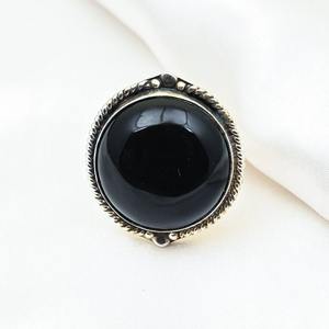 Anillo de piedras preciosas de ónix negro de Plata de Ley 925, joyería hecha a mano, anillo de estilo bohemio de plata, joyería para mujer, regalo de boda para esposa - Product Image 3