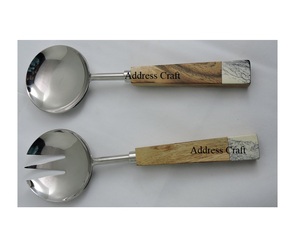 Produit de vente en vogue Ensemble de serveurs à salade écologique Outil à salade en acier Couverts en acier inoxydable Outil de cuisine d'argenterie au meilleur prix - Product Image 5