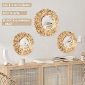 Décor de miroir en macramé de haute qualité avec un design moderne fait à la main pour un décor saisonnier - Product Image 6