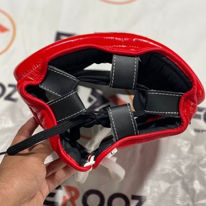Protector de Cabeza de Boxeo Profesional de Diseño Nuevo con Logotipo Personalizado, Abierto, Ajustable, Naranja, OEM ODM, para Sparring, de Cuero Vacuno Genuino y Duradero - Product Image 5