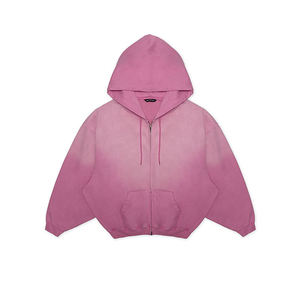 Pull à capuche en coton lavé vintage personnalisé lavé à l'acide pour hommes automne brodé - Product Image 6