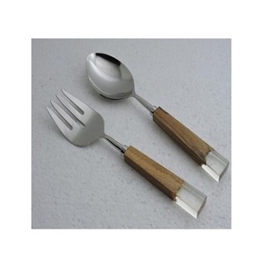 Ensemble de cuillères et fourchettes en acier inoxydable avec poignée en résine et bois Ensemble de couverts de meilleure qualité et de taille personnalisée pour les meilleures ventes - Product Image 3