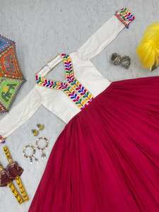 Navratri Special Long Gown With Gamthi work with multi <b>gota</b> patti and kodi lace touch up - Product Image 2