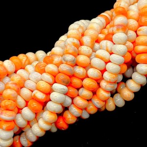 Perles rondes lisses en opale de bonbons orange ombré naturel 7-8mm perles de pierres précieuses en vrac opale pour la fabrication de bracelets en vrac fabricant 16" - Product Image 2