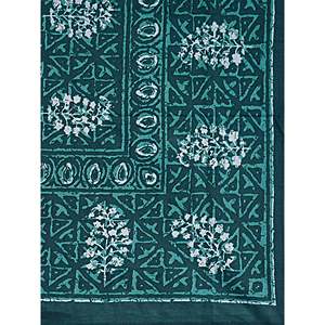 Sábana Individual Verde Mar 100% Algodón, 1 Funda de Almohada, 180 Hilos, Motivos Étnicos, Tamaño King, Sábanas Cosidas a Mano para Uso Doméstico (BSB1122) - Product Image 4