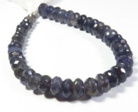Perles d'Iolite Bleue Briolette 7-10mm, Fil de 8 Pouces, Coupe Facettée Naturelle, Rondelle, Qualité Supérieure, Translucides, 100 Carats, Pierres Précieuses Libres