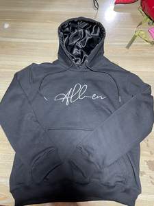 Vente en gros de molleton 100% coton brodé LOGO de haute qualité unisexe de luxe en satin de soie doublé pull à capuche - Product Image 6